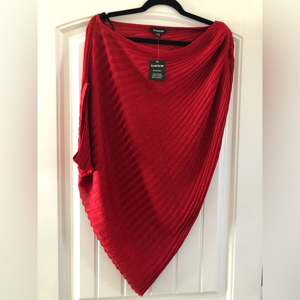 Bebe Red Festive Top/Poncho
